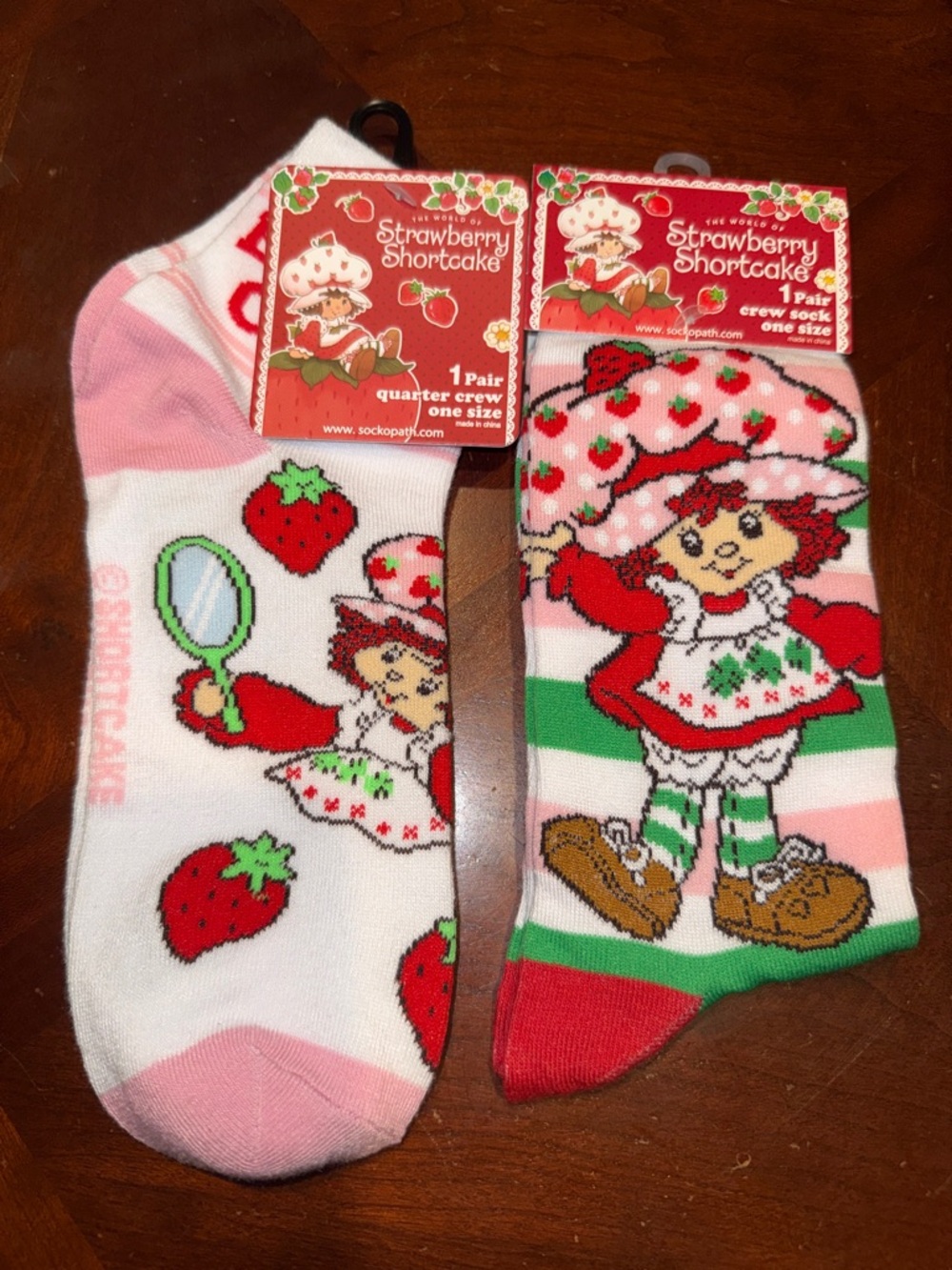 Strawberry Shortcake Women's Pink & White Character Socks - 2 Pack